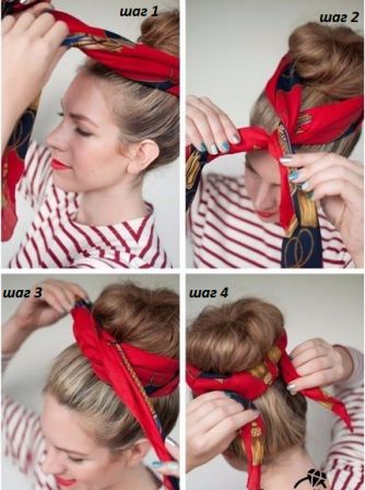 Прически с платком на голове - 2 фото работ | Прически с косынкой